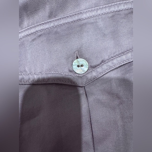 Anthropologie Cloth & Stone Soft Lavender Satin Top - Picture 3 of 6